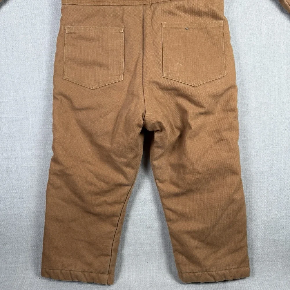 Polar King Youth Size Small Insulated Duck Canvas Coveralls Brown Workwear